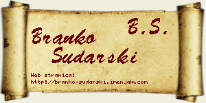 Branko Sudarski vizit kartica